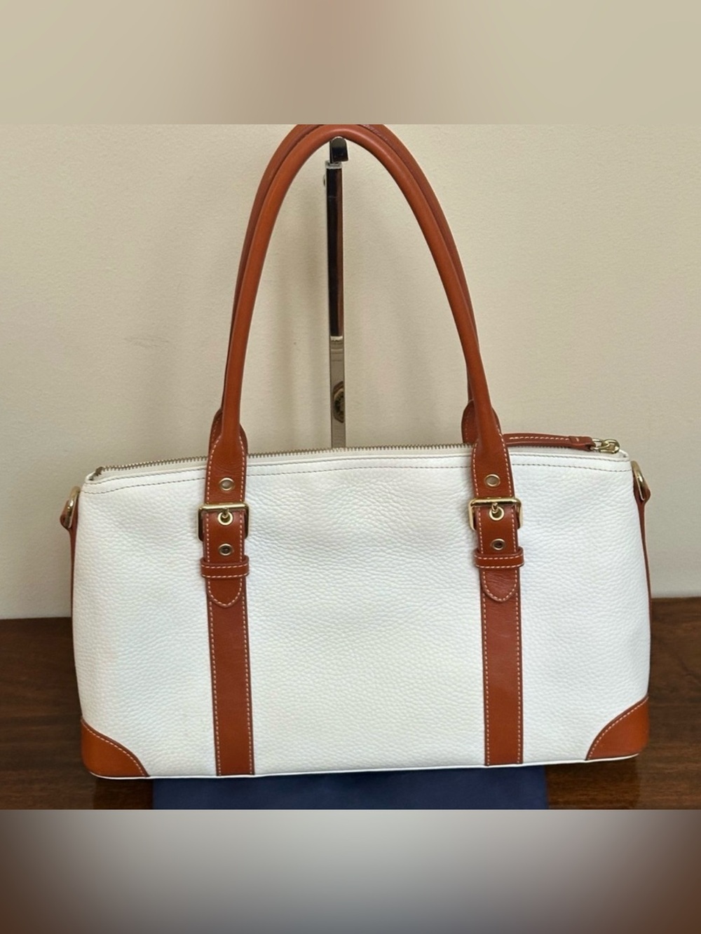 Dooney & Bourke Winter White and Tan Satchel w/Coin Pouch - Picture 9 of 14
